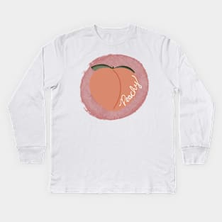 Peachy watercolor Kids Long Sleeve T-Shirt